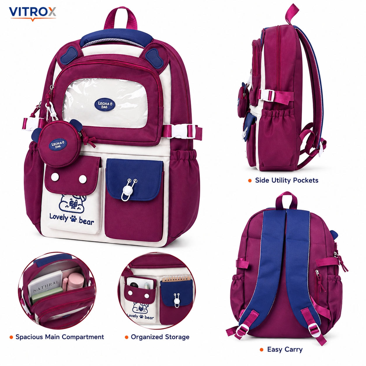 Korean-Style Multi-Pocket Backpack