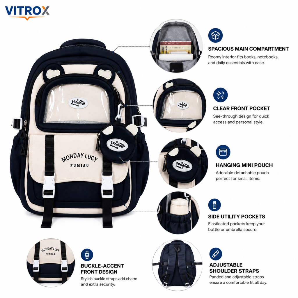 Korean-Style Multi-Compartment &nbsp;Backpack&nbsp;