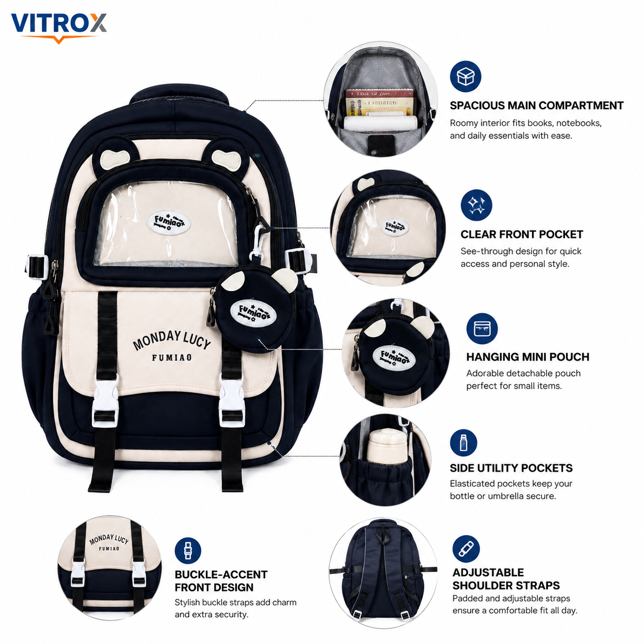 Korean-Style Multi-Compartment &nbsp;Backpack&nbsp;