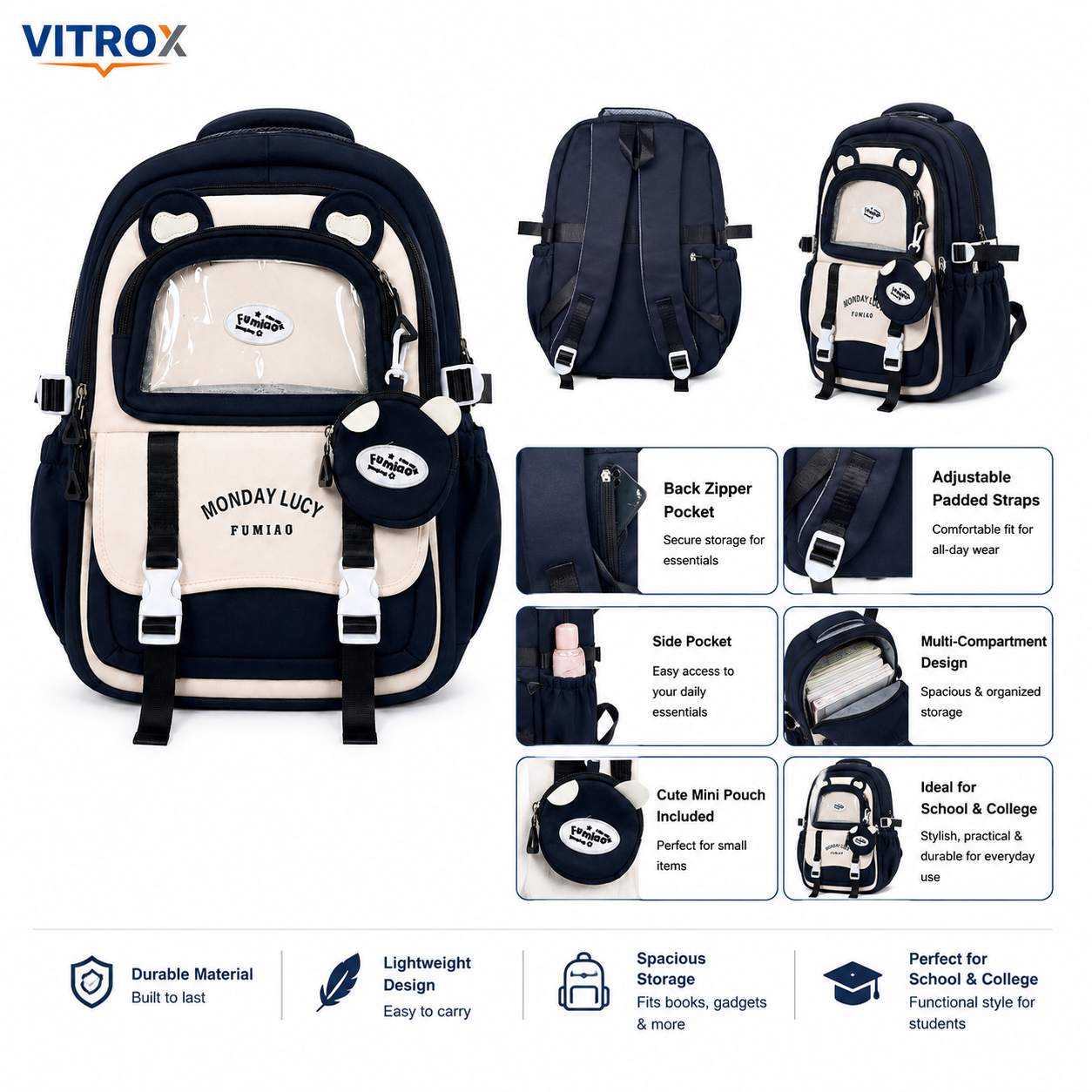 Korean-Style Multi-Compartment &nbsp;Backpack&nbsp;