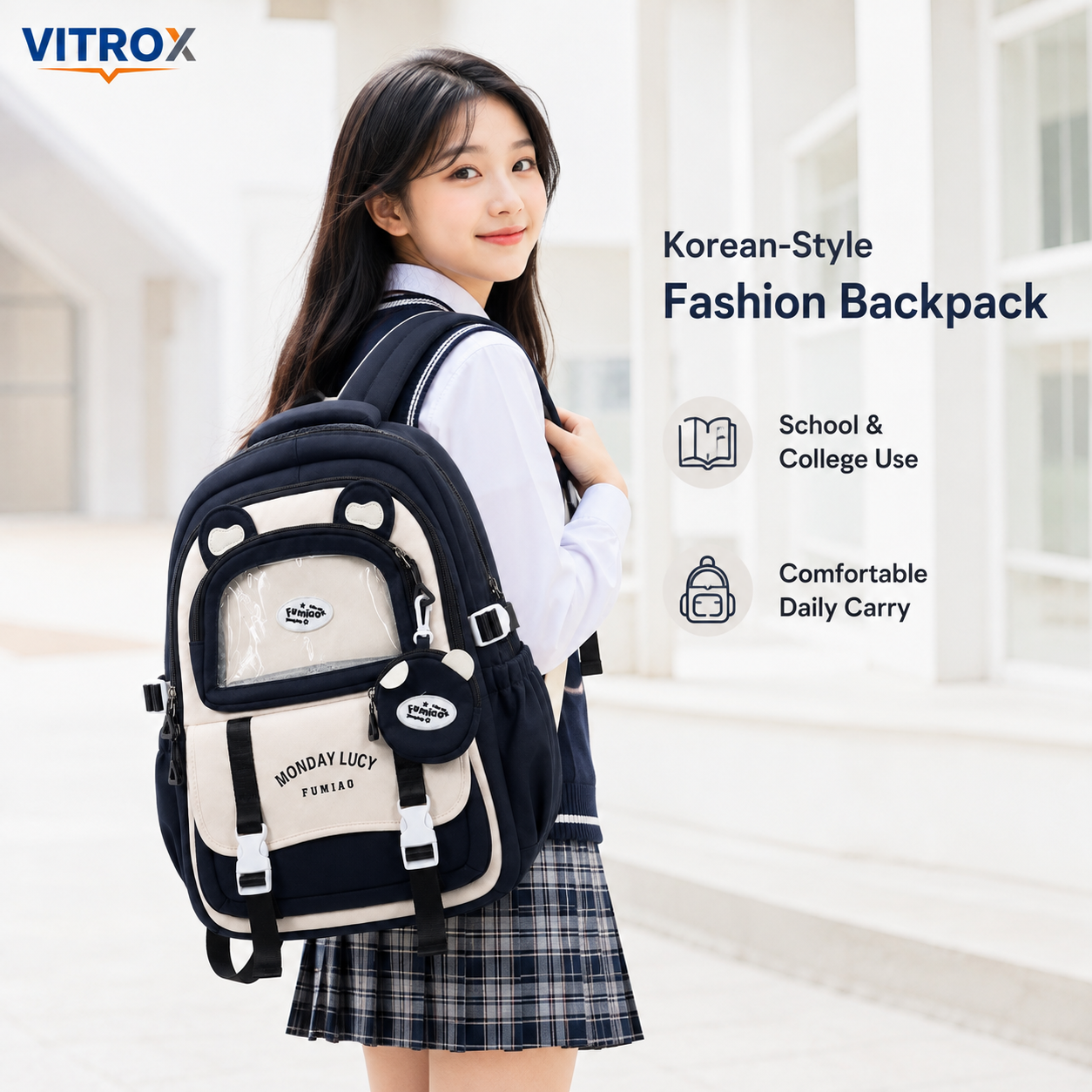 Korean-Style Multi-Compartment &nbsp;Backpack&nbsp;