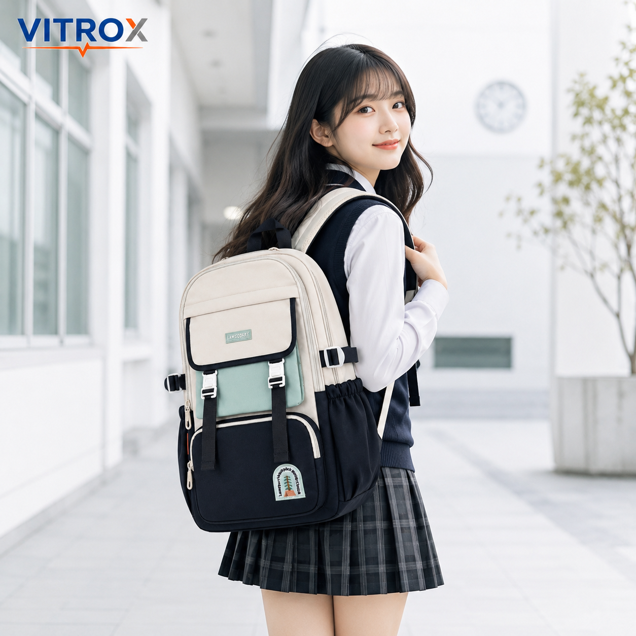 Korean-Style Multi-Compartment Backpack