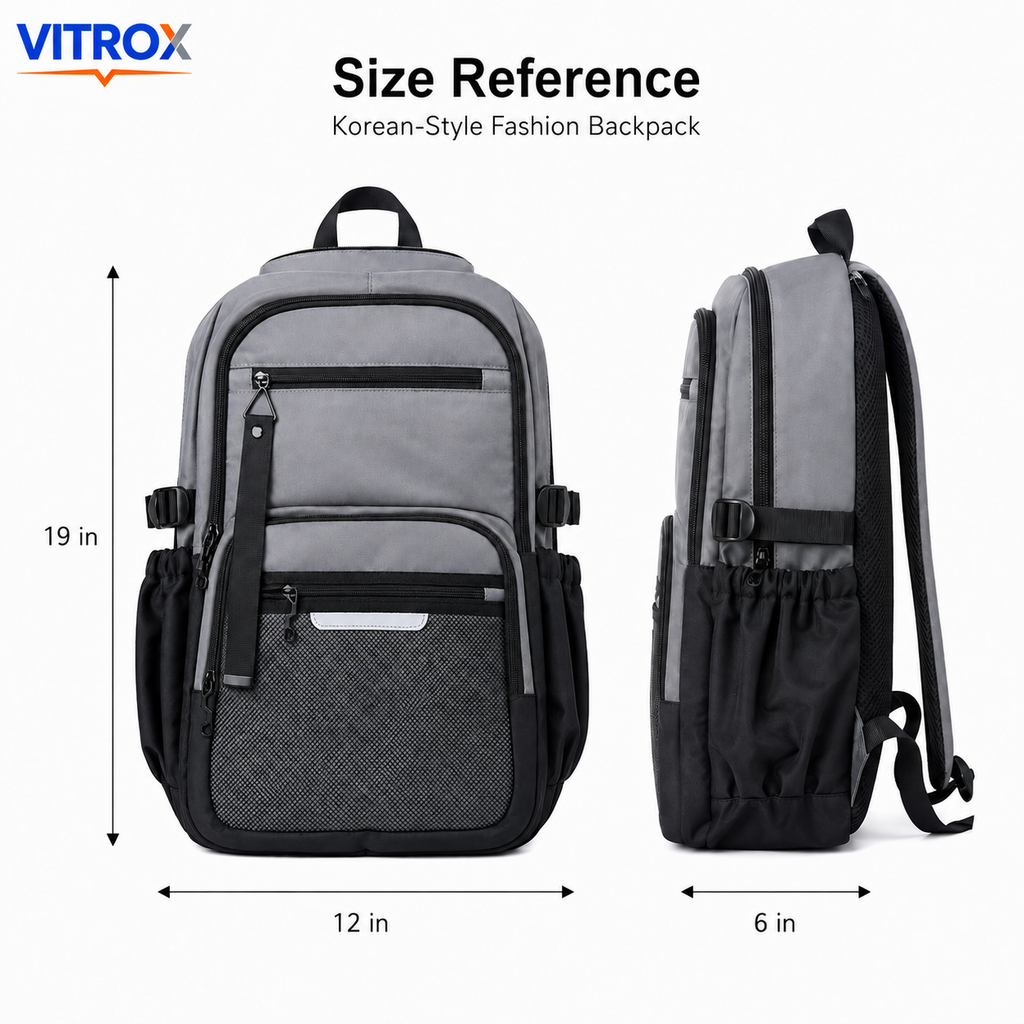Korean-Style Multi-Compartment Backpack