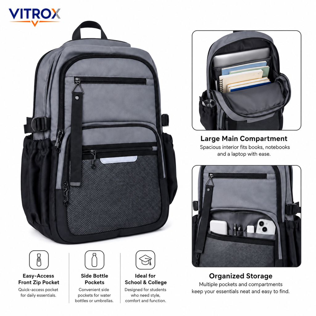 Korean-Style Multi-Compartment Backpack