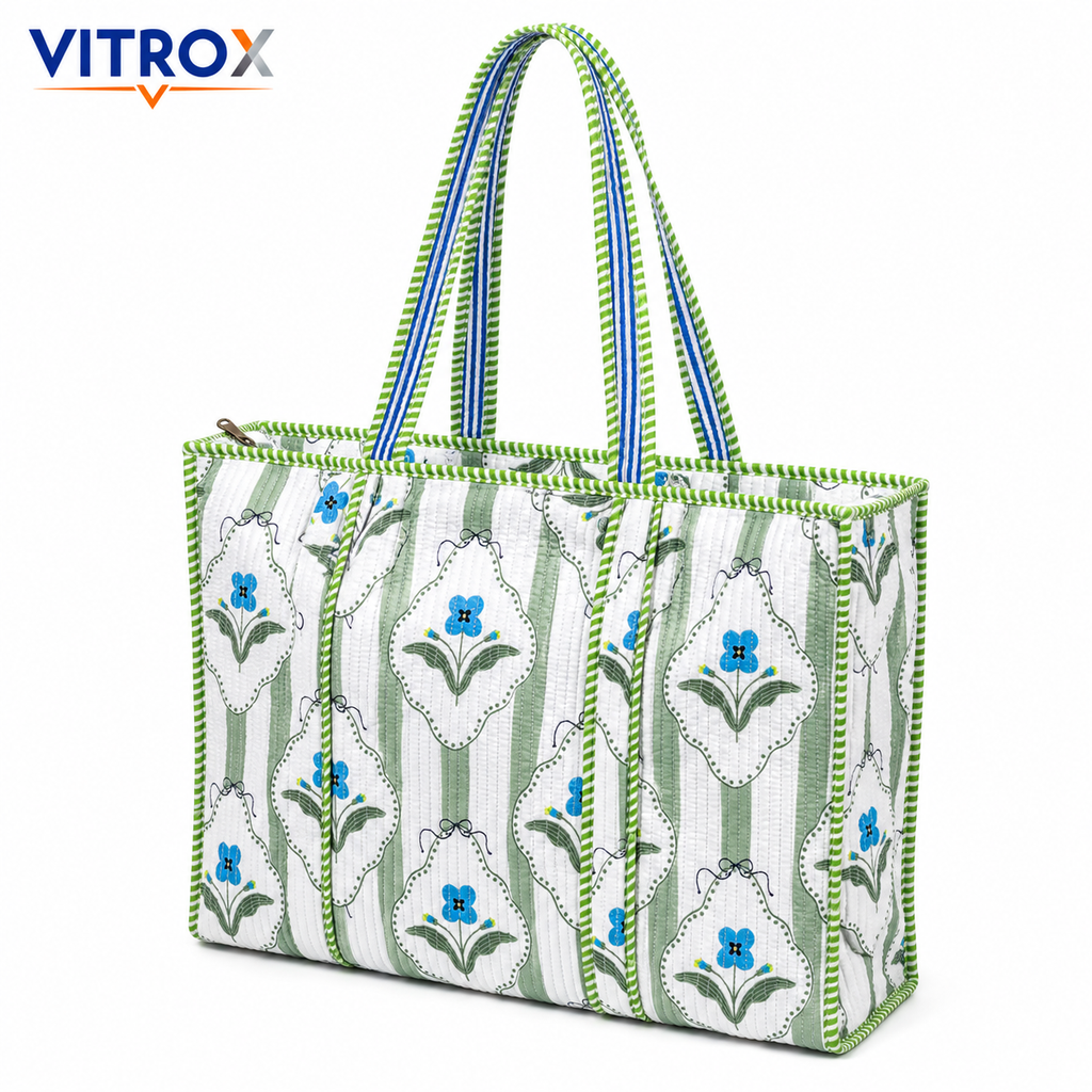 Women’s Quilted Floral Tote Bag