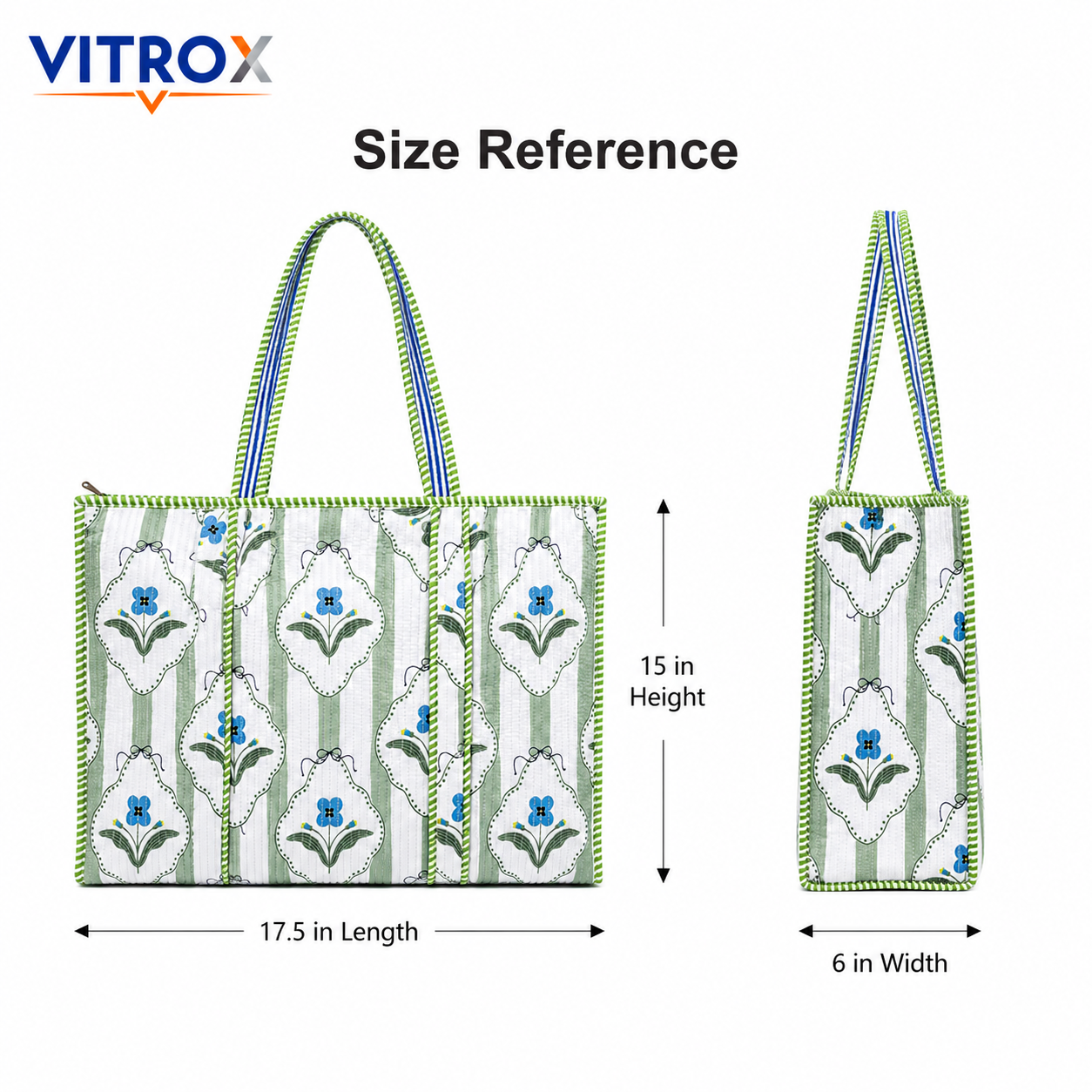Women’s Quilted Floral Tote Bag