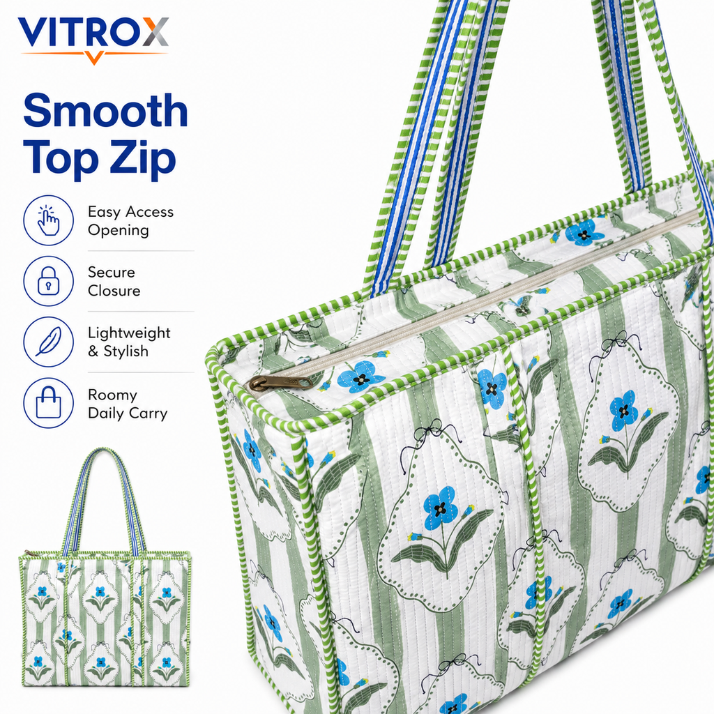 Women’s Quilted Floral Tote Bag
