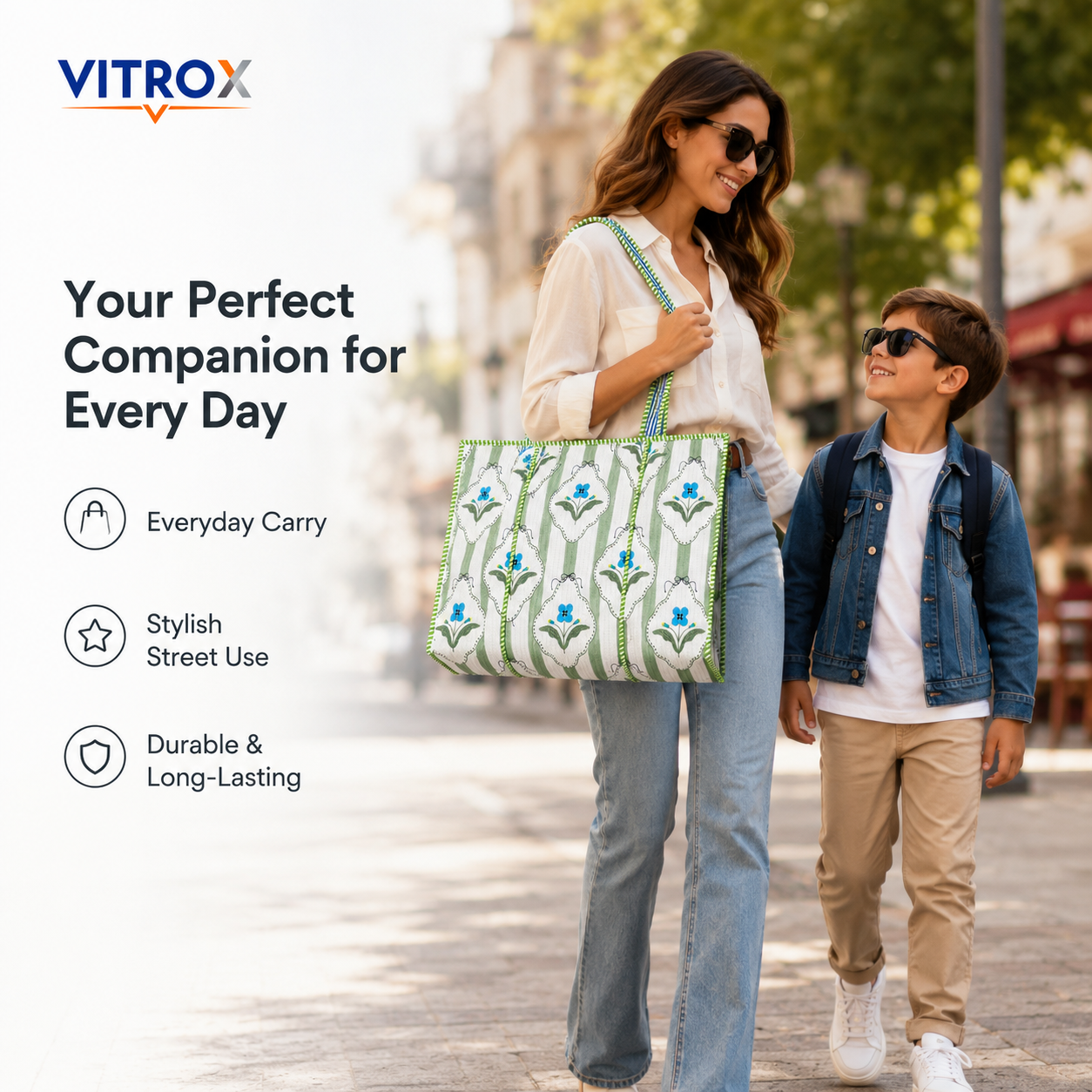 Women’s Quilted Floral Tote Bag