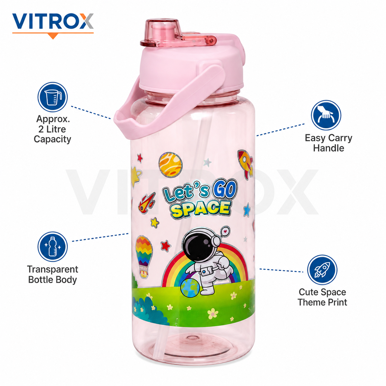 2L Space Theme Sipper Water Bottle