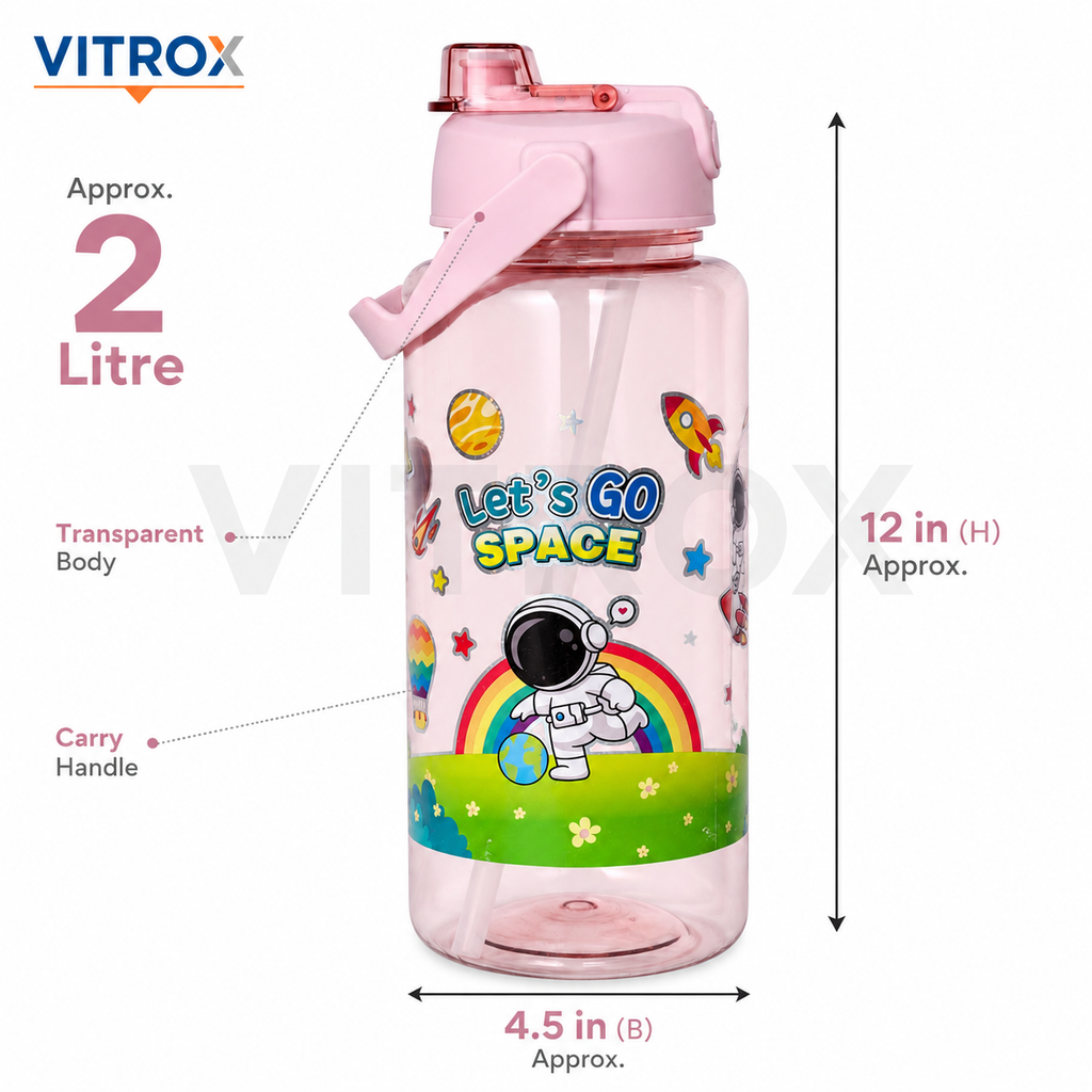 2L Space Theme Sipper Water Bottle
