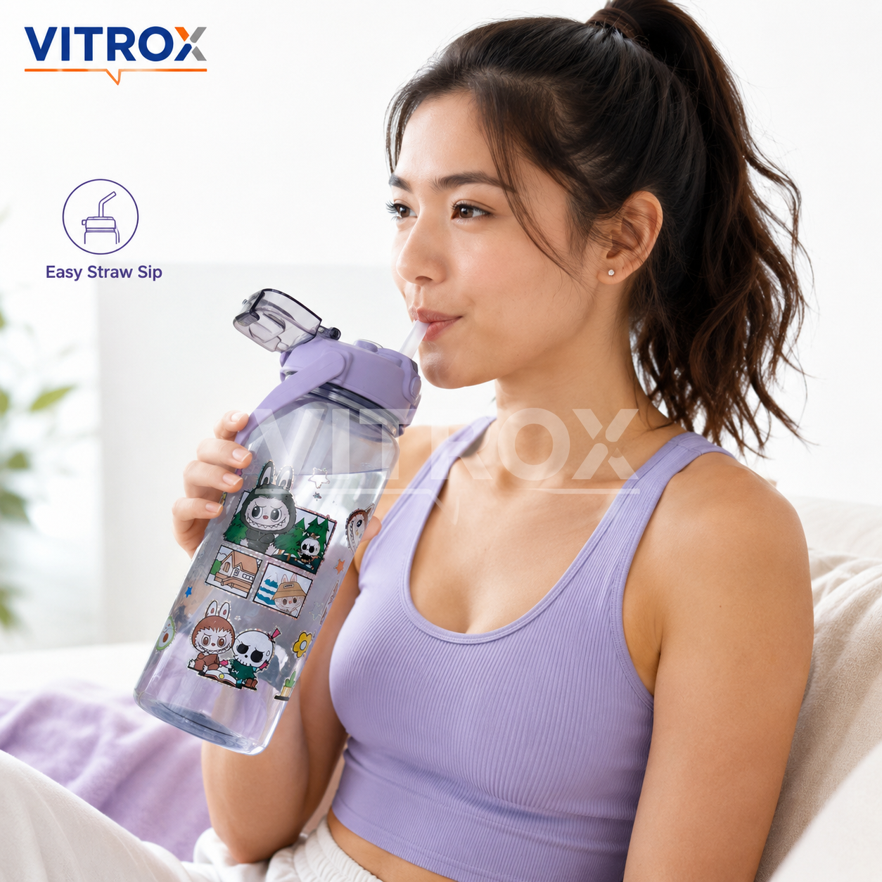 2L Print Dual Drinking Sipper Water Bottle