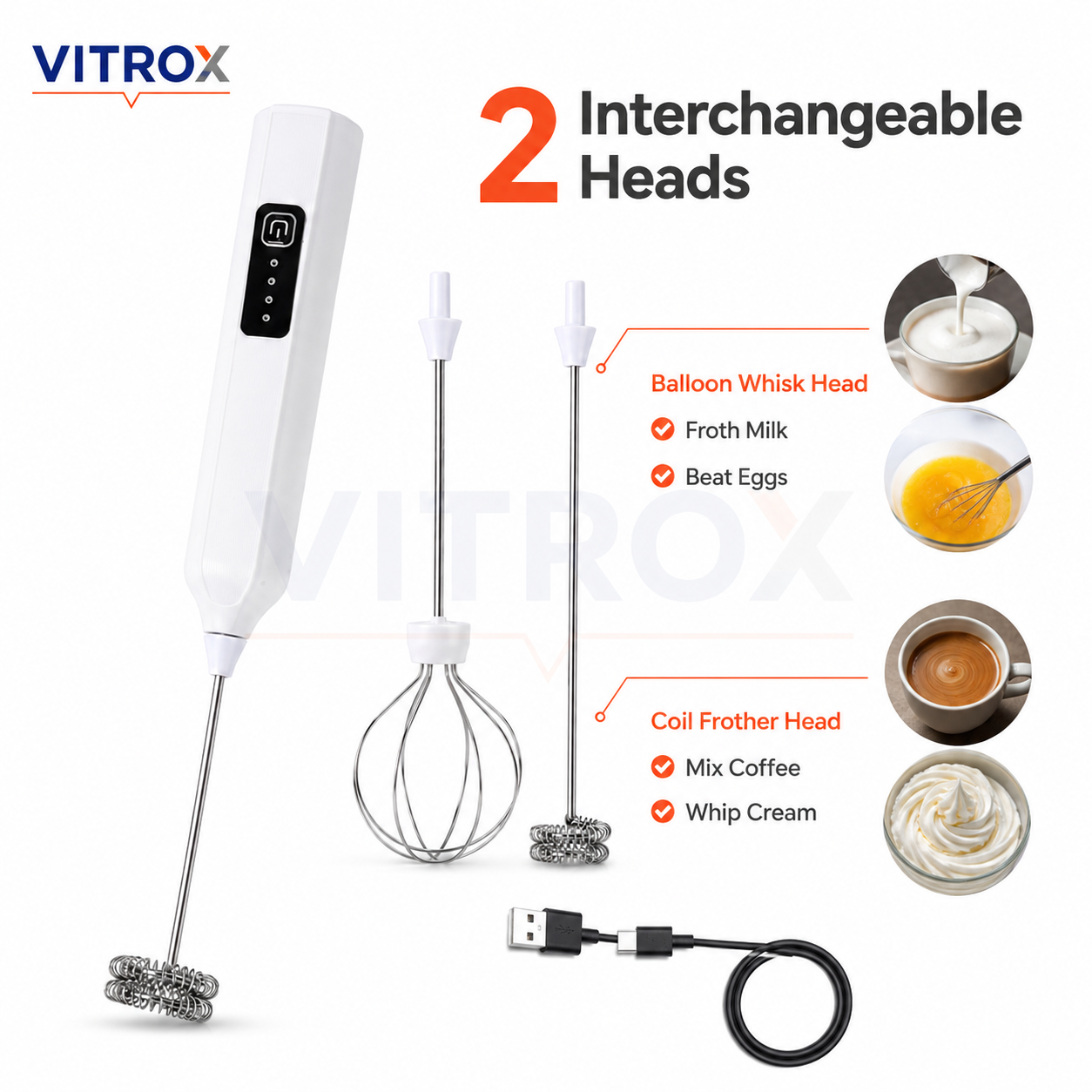 Rechargeable Electric Milk Frother
