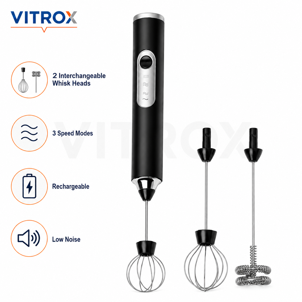 Rechargeable 3-Speed Electric Milk Frother