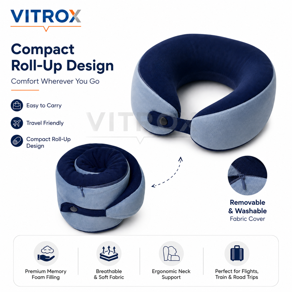 U-Shaped Memory Foam Travel Neck Pillow