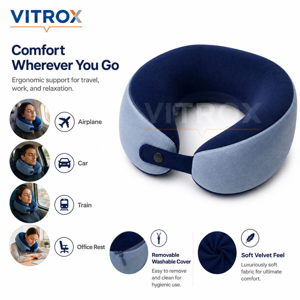 U-Shaped Memory Foam Travel Neck Pillow