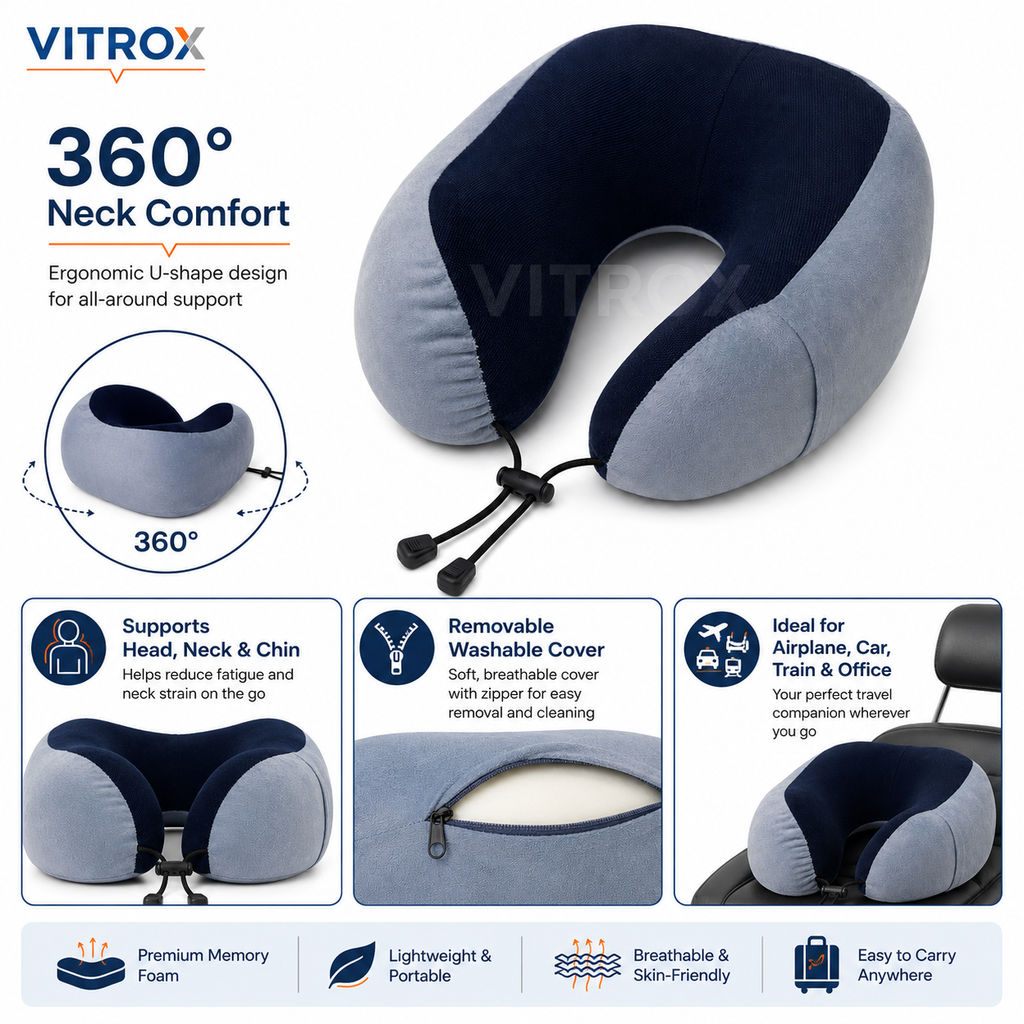 U-Shaped Memory Foam Travel Neck Pillow