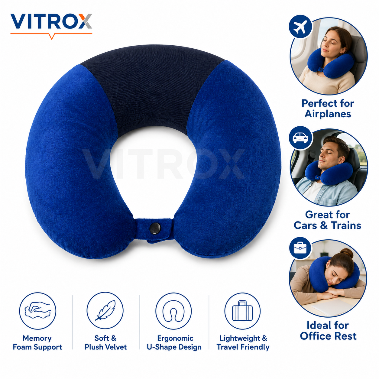 U-Shaped Memory Foam Travel Neck Pillow