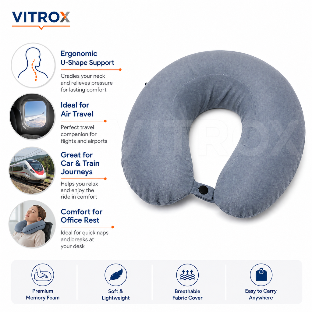 U-Shaped Memory Foam Travel Neck Pillow