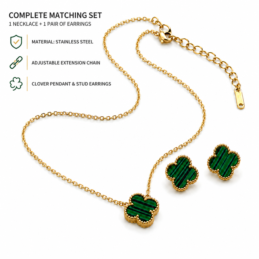 Gold-Tone Necklace & Stud Earrings Combo