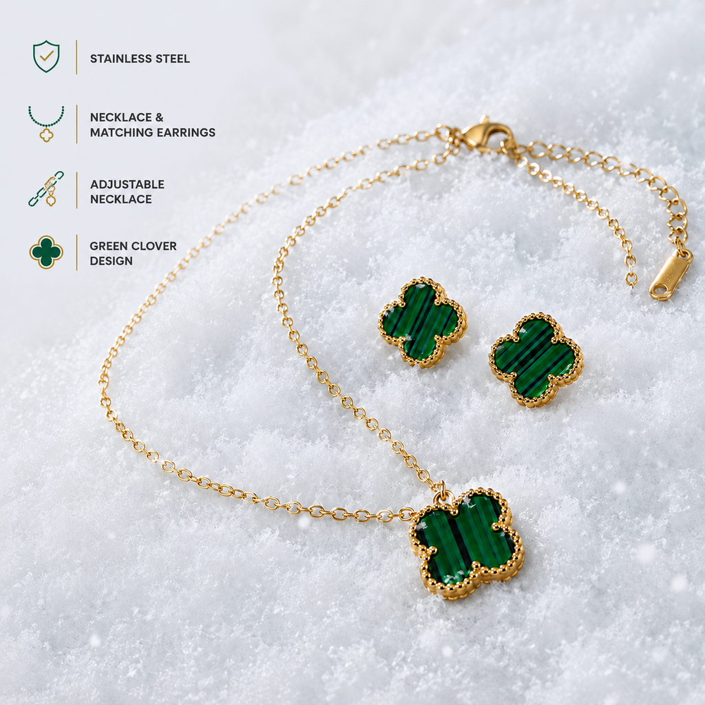 Gold-Tone Necklace & Stud Earrings Combo