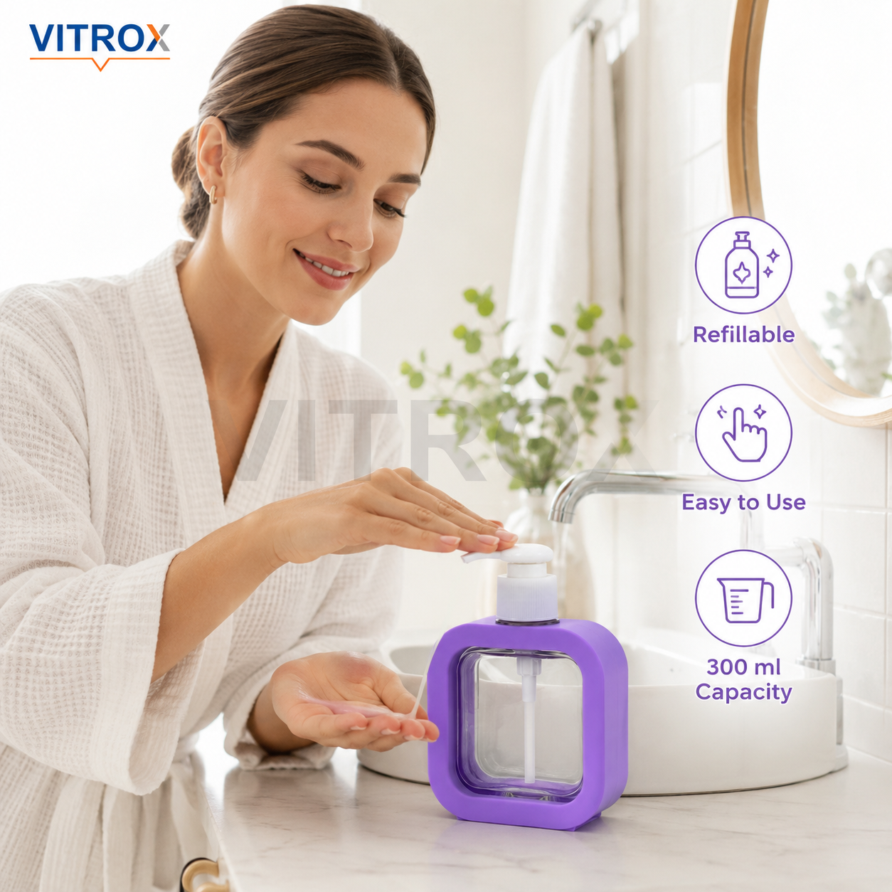Modern Refillable Liquid Soap Dispenser – 300 ml