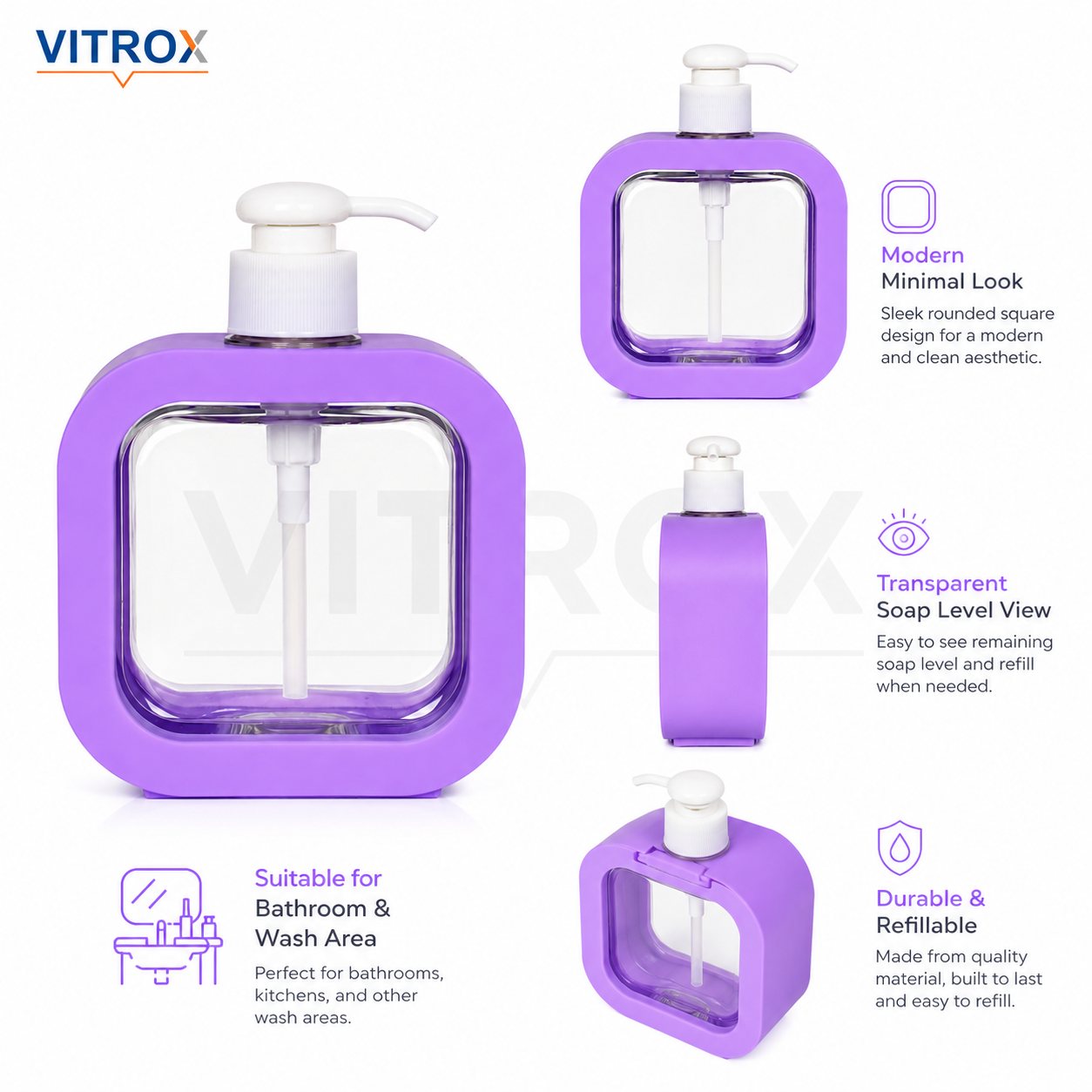 Modern Refillable Liquid Soap Dispenser – 300 ml
