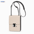 Women’s Cream & Black Textured Mini Crossbody Bag
