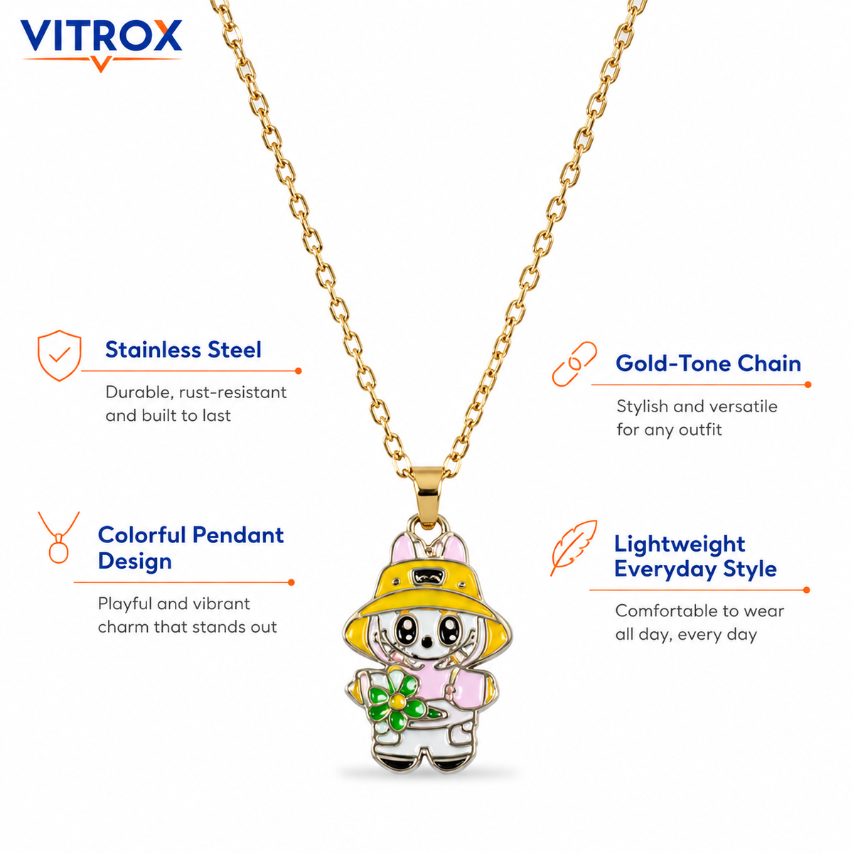 Cute Cartoon Pendant Necklace for Women & Girls