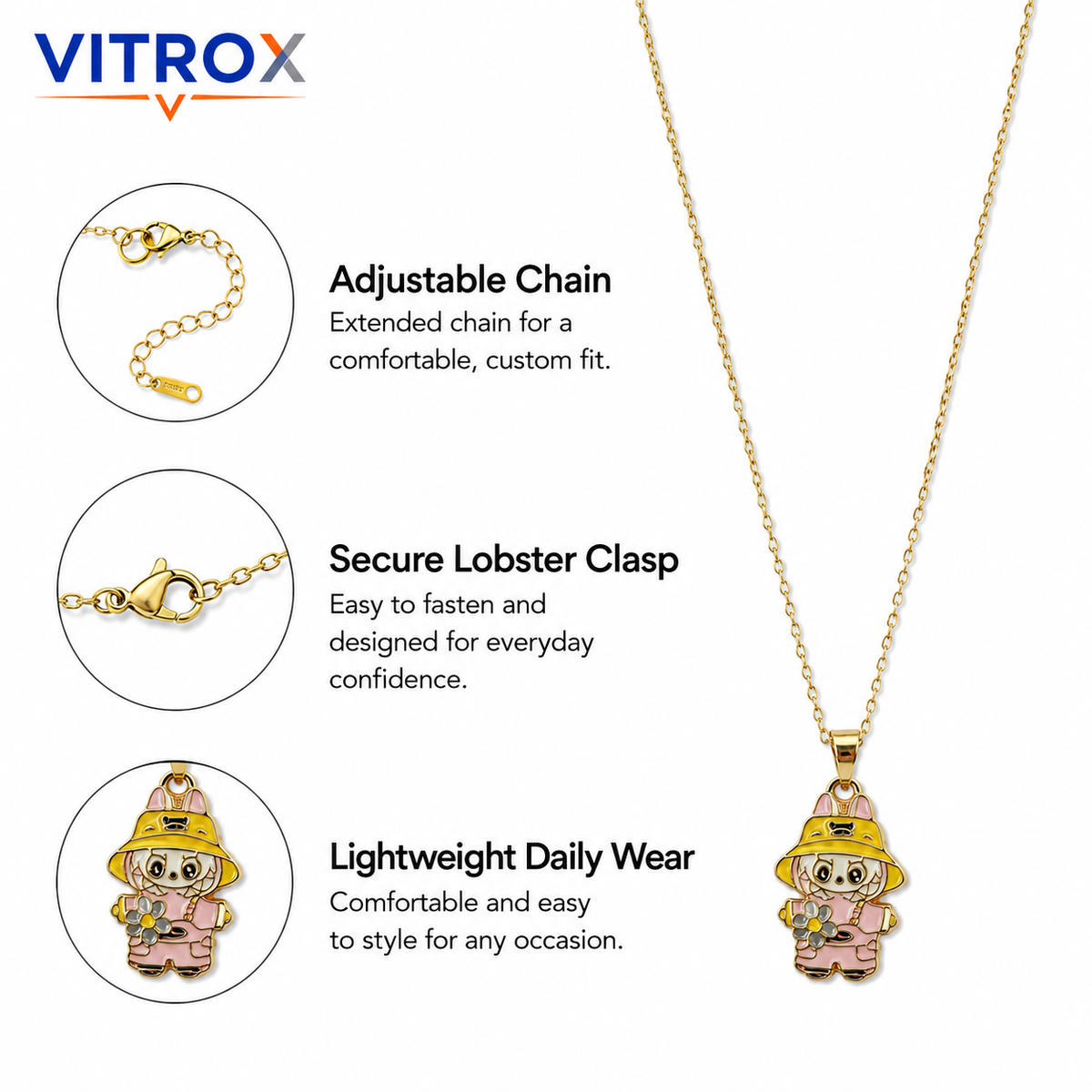 Cute Cartoon Character Pendant Necklace