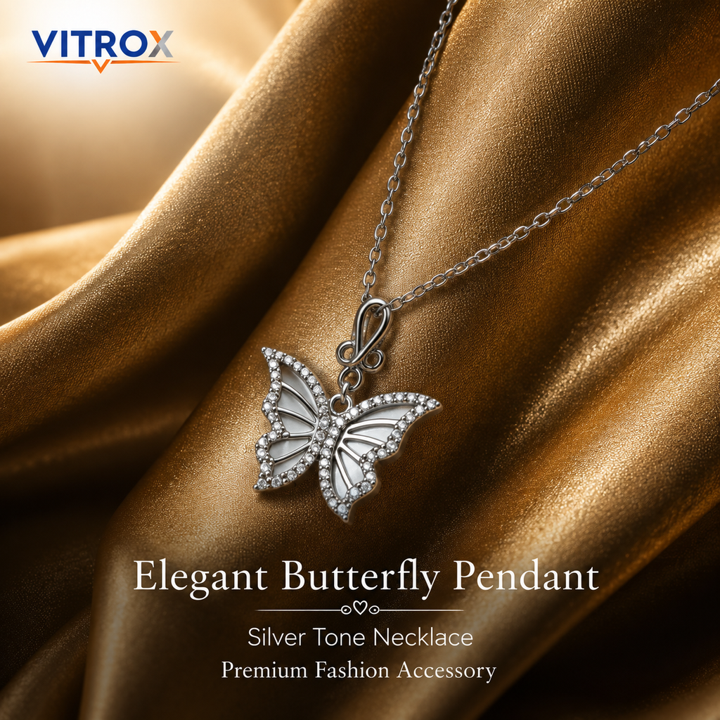 Stainless Steel Butterfly Pendant Necklace