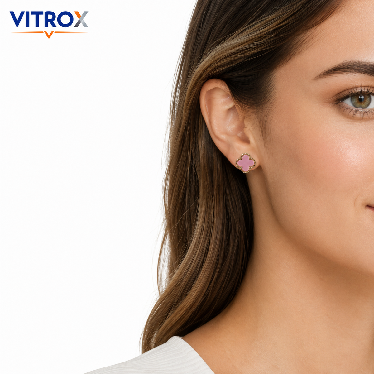 Pink Clover Earrings for Women