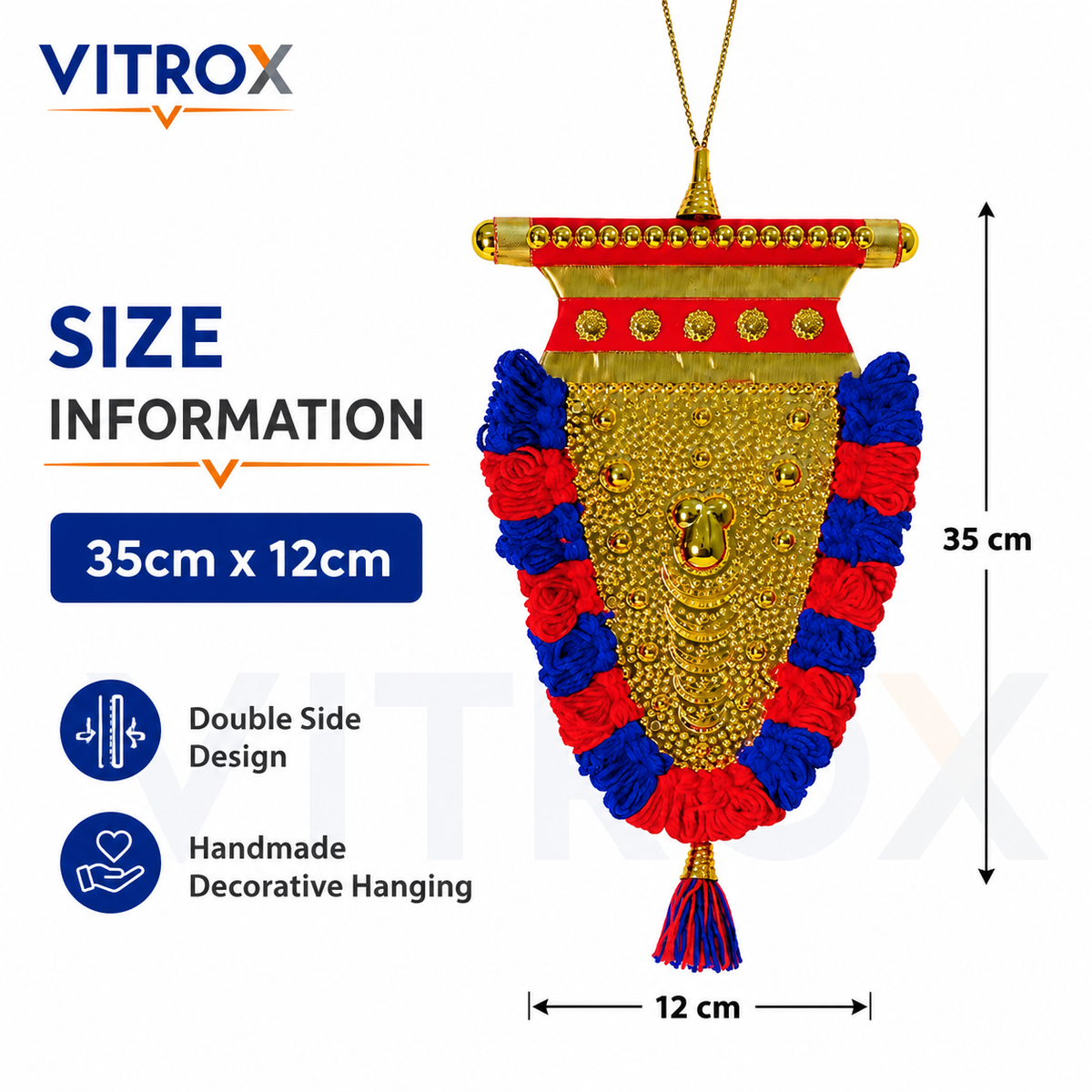 Traditional Handmade Nettipattam Decorative Hanging - Double Side