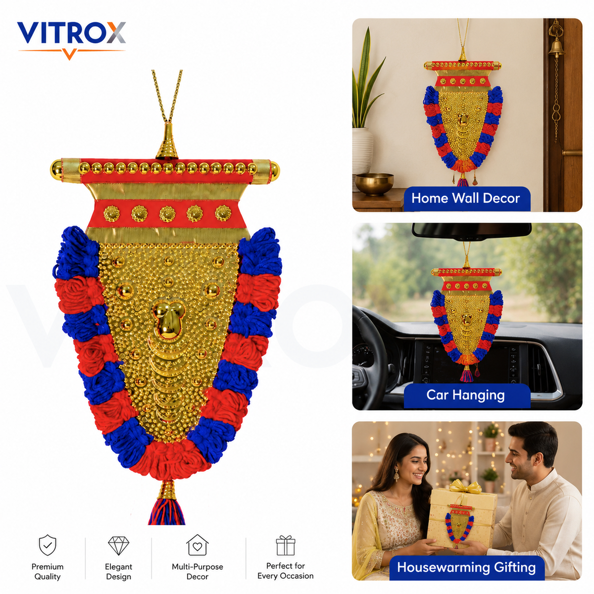 Traditional Handmade Nettipattam Decorative Hanging - Double Side