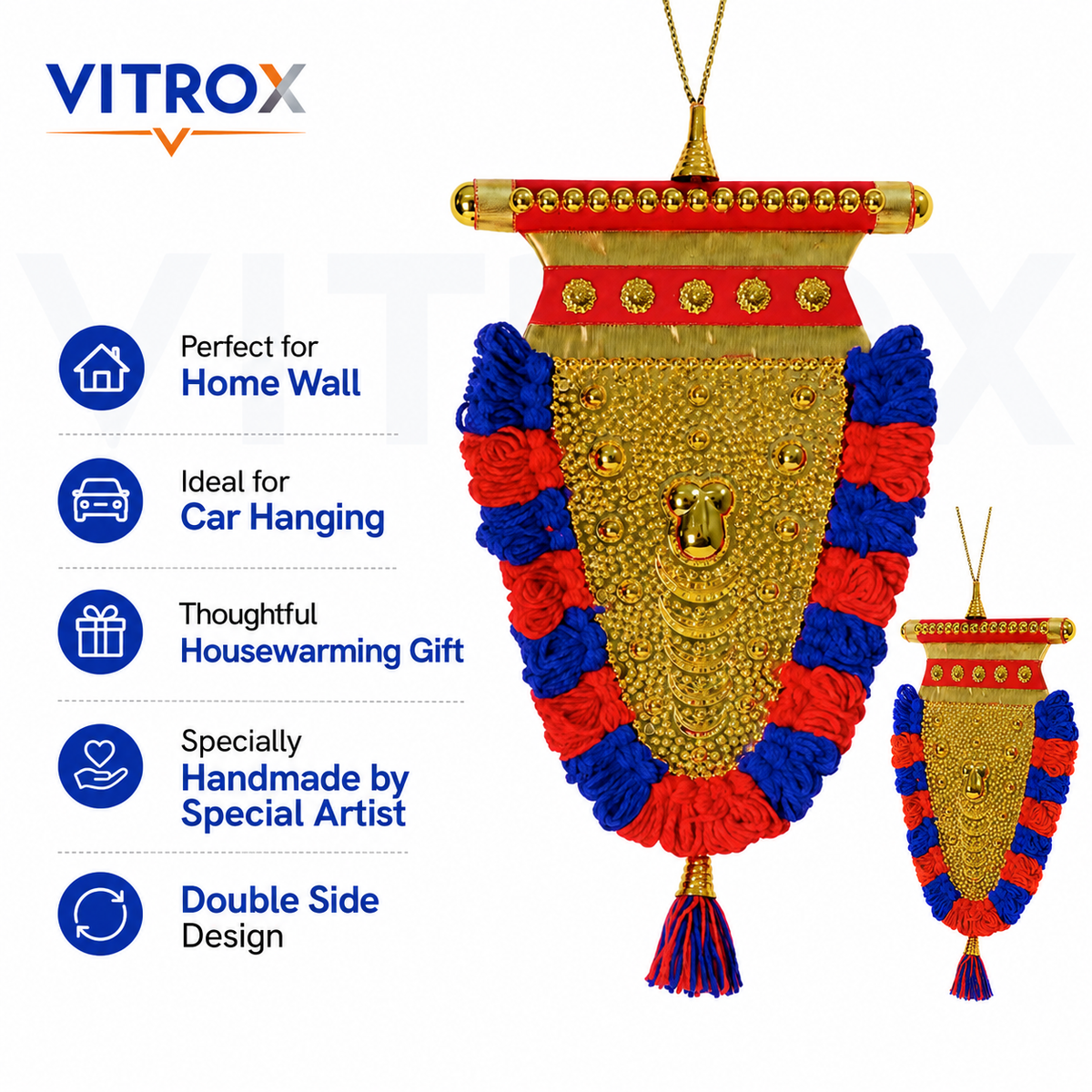 Traditional Handmade Nettipattam Decorative Hanging - Double Side