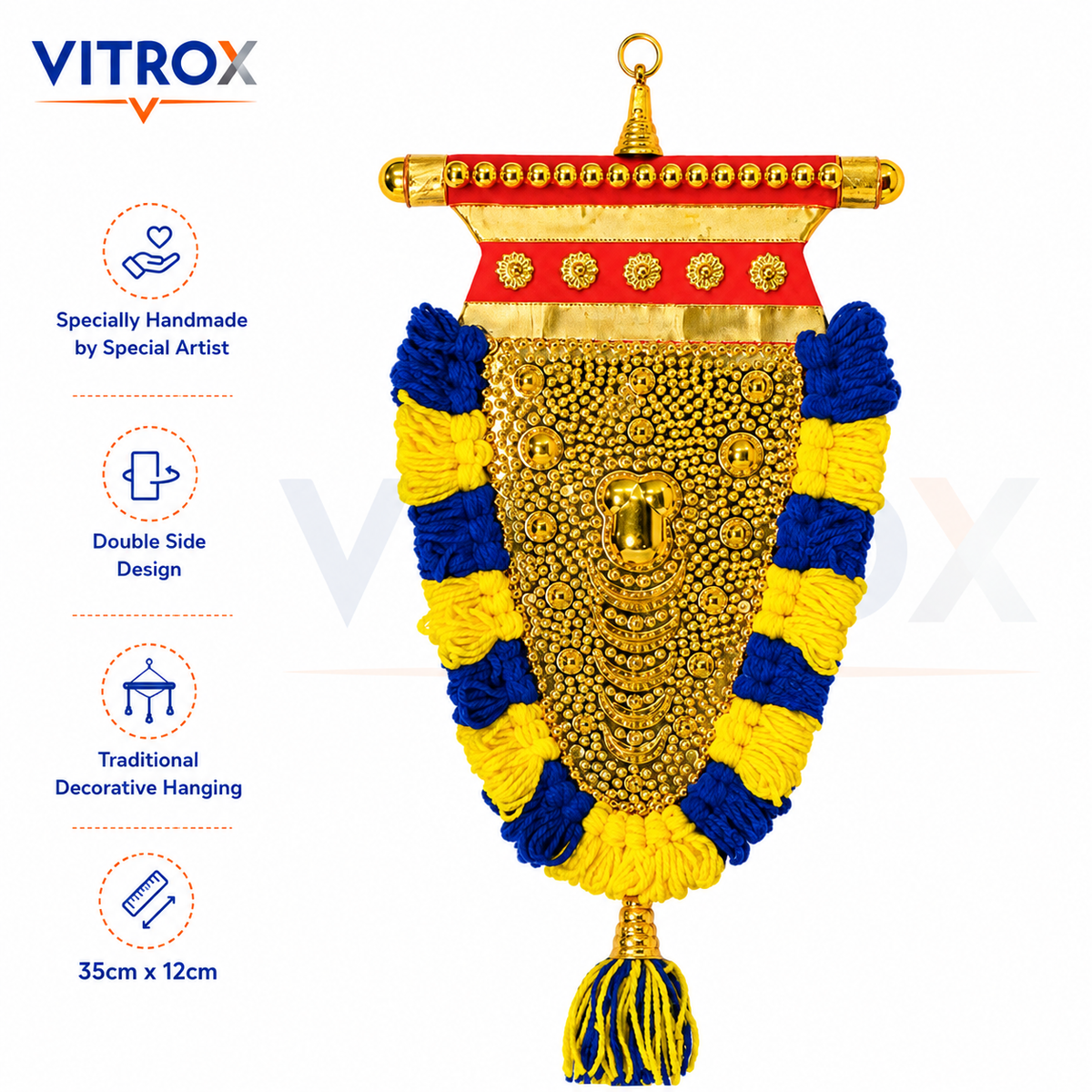 Traditional Handmade Nettipattam Hanging Décor – Double Side Design