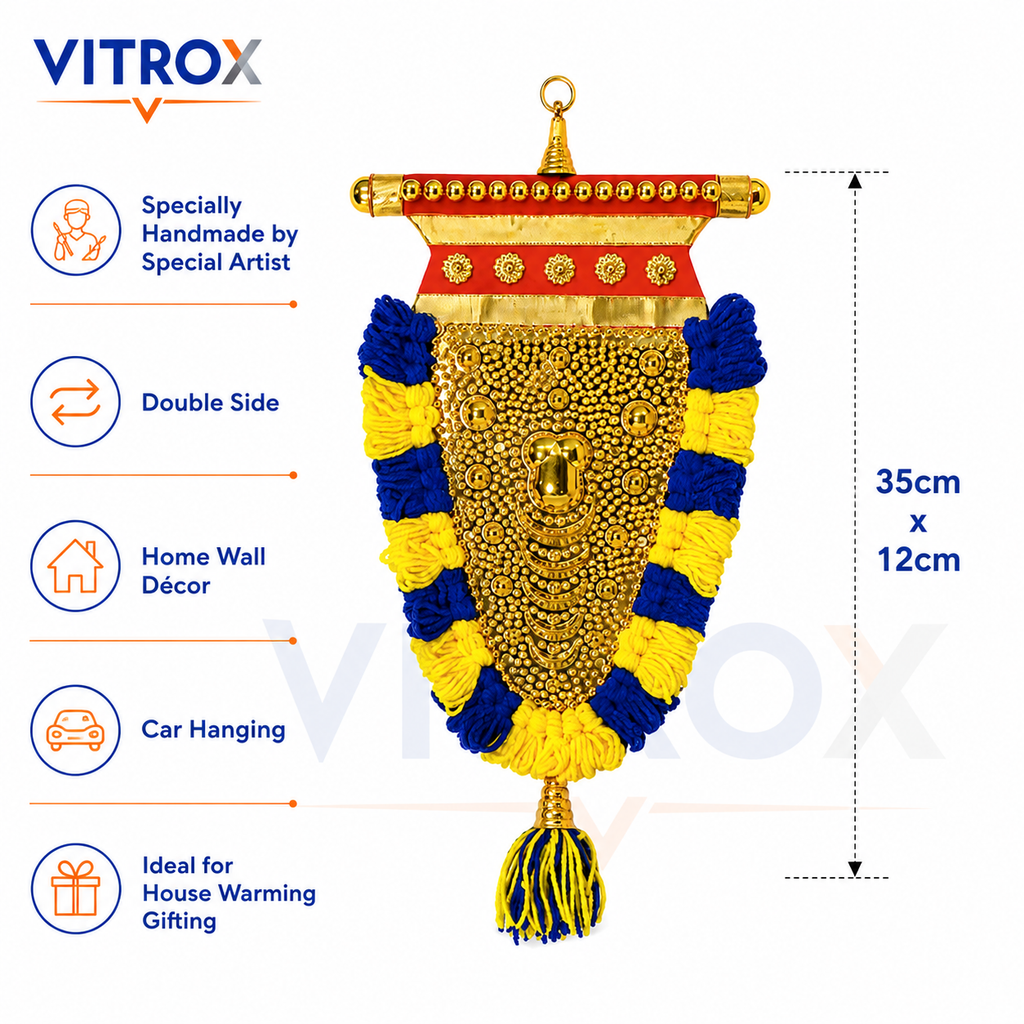 Traditional Handmade Nettipattam Hanging Décor – Double Side Design