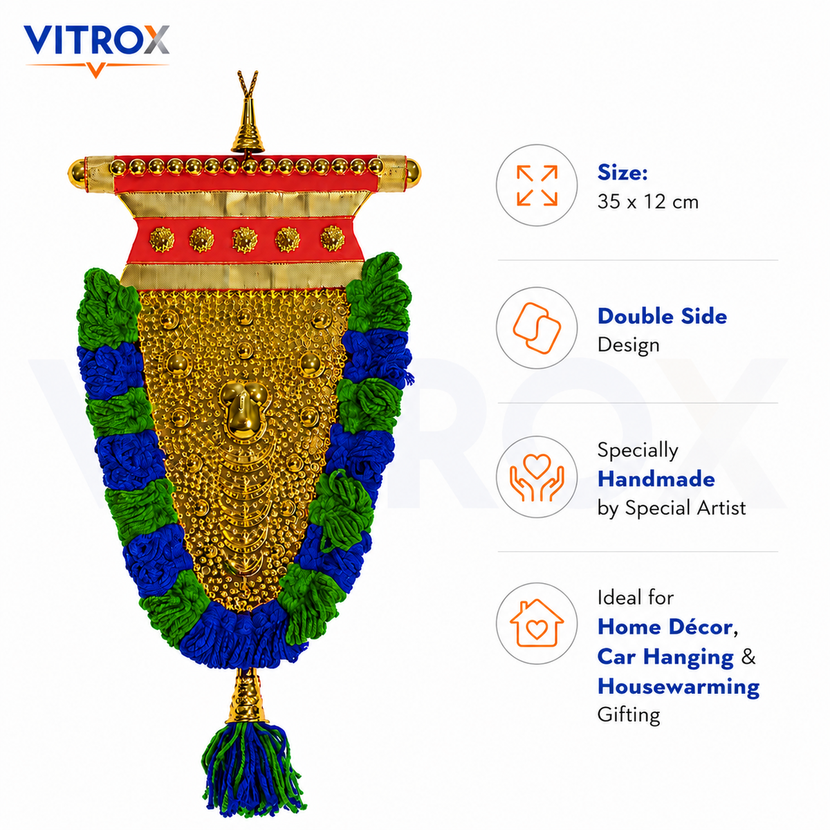 Handmade Traditional Nettipattam Hanging Décor – Double Side Design