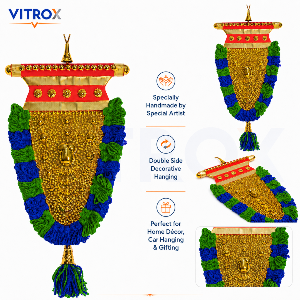 Handmade Traditional Nettipattam Hanging Décor – Double Side Design
