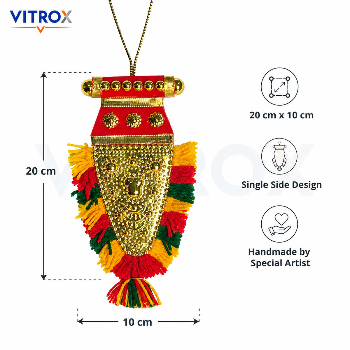 Vitrox Handmade Traditional Nettipattam Hanging Décor – Single Side Design