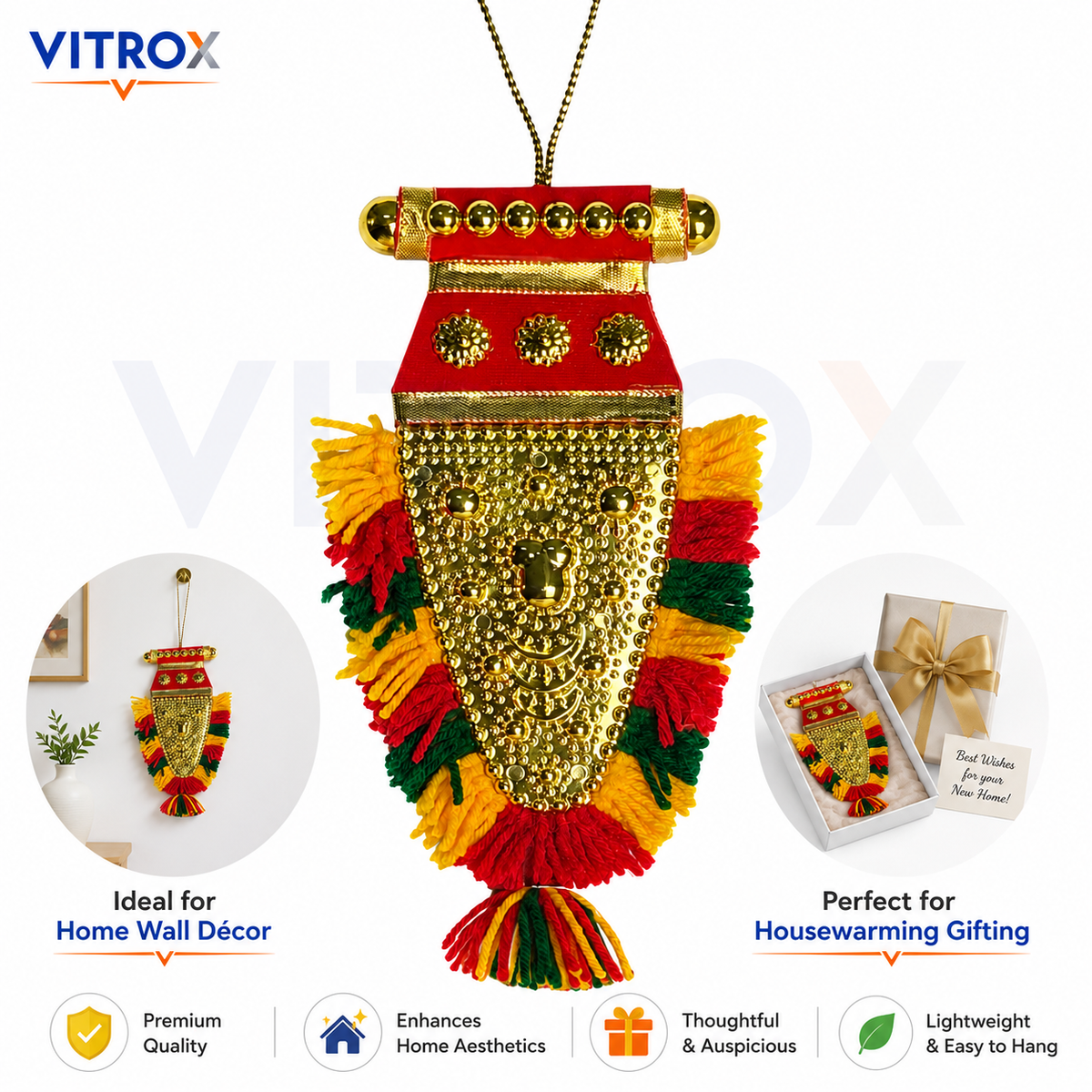 Vitrox Handmade Traditional Nettipattam Hanging Décor – Single Side Design