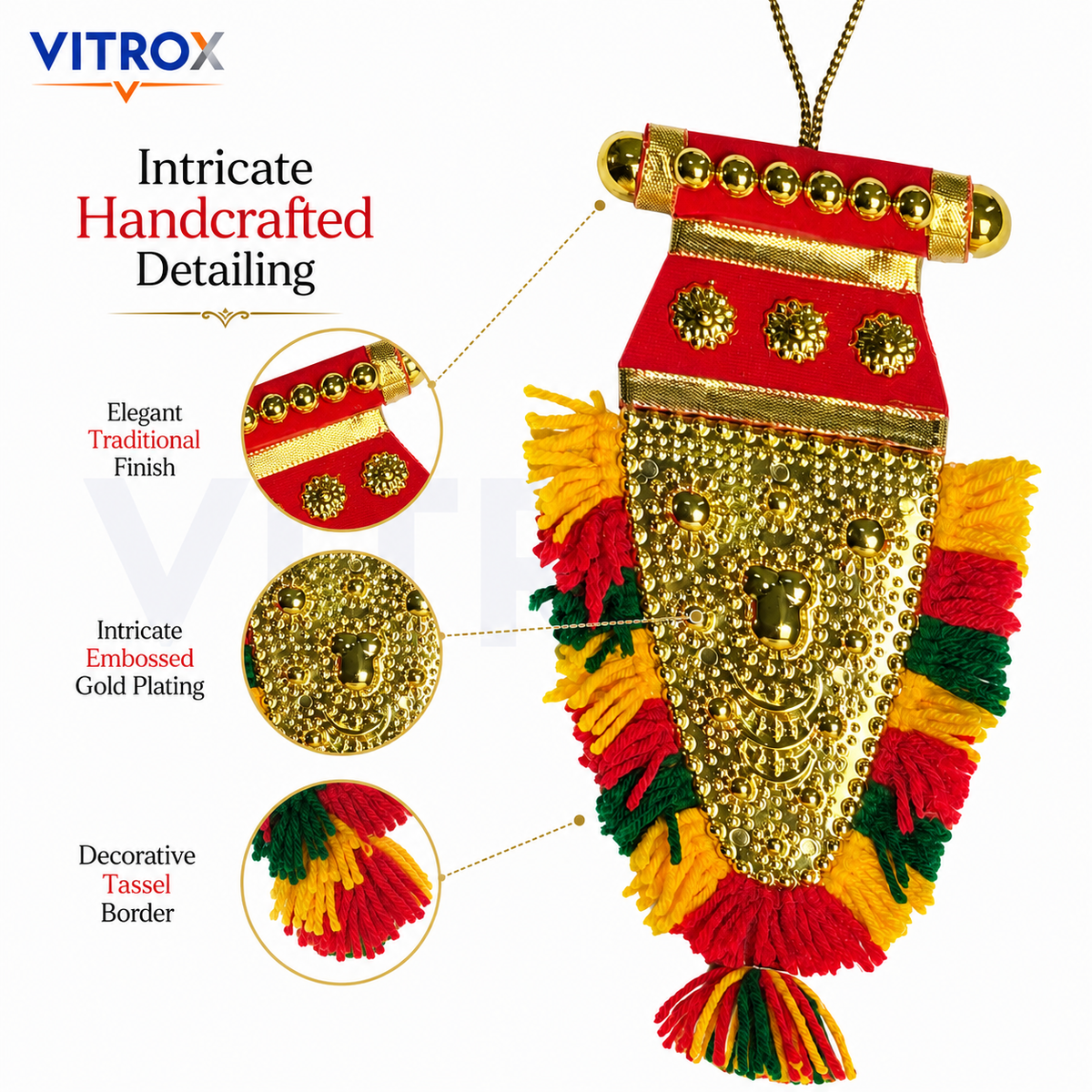 Vitrox Handmade Traditional Nettipattam Hanging Décor – Single Side Design