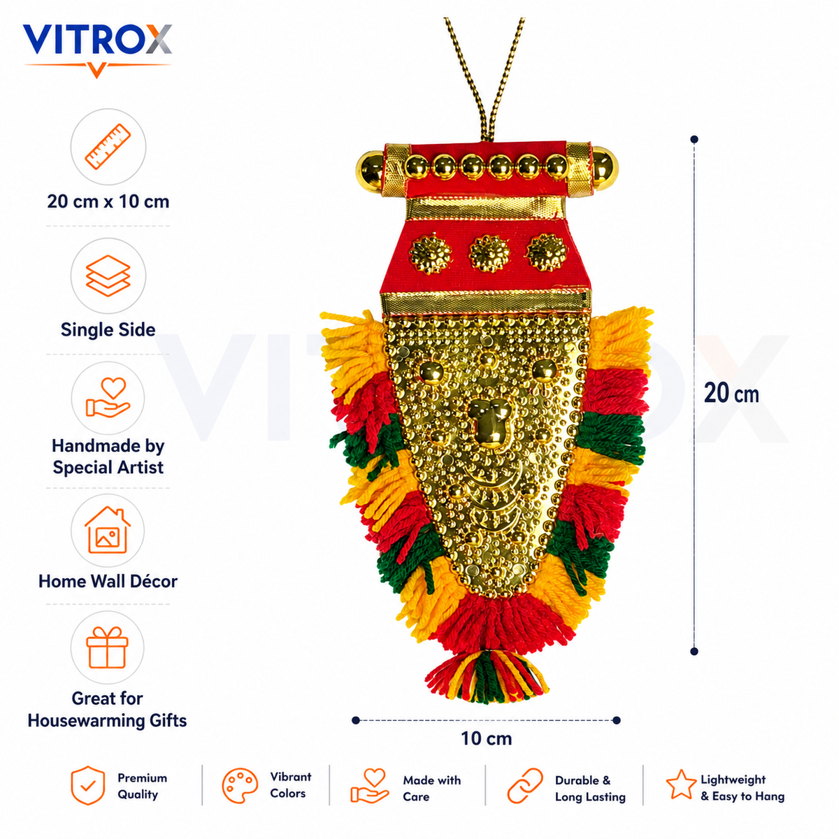 Vitrox Handmade Traditional Nettipattam Hanging Décor – Single Side Design