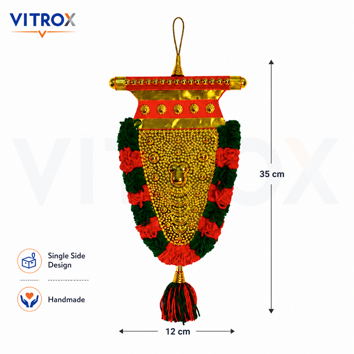 Vitrox Handmade Traditional Nettipattam Wall Hanging Décor – Single Side Design