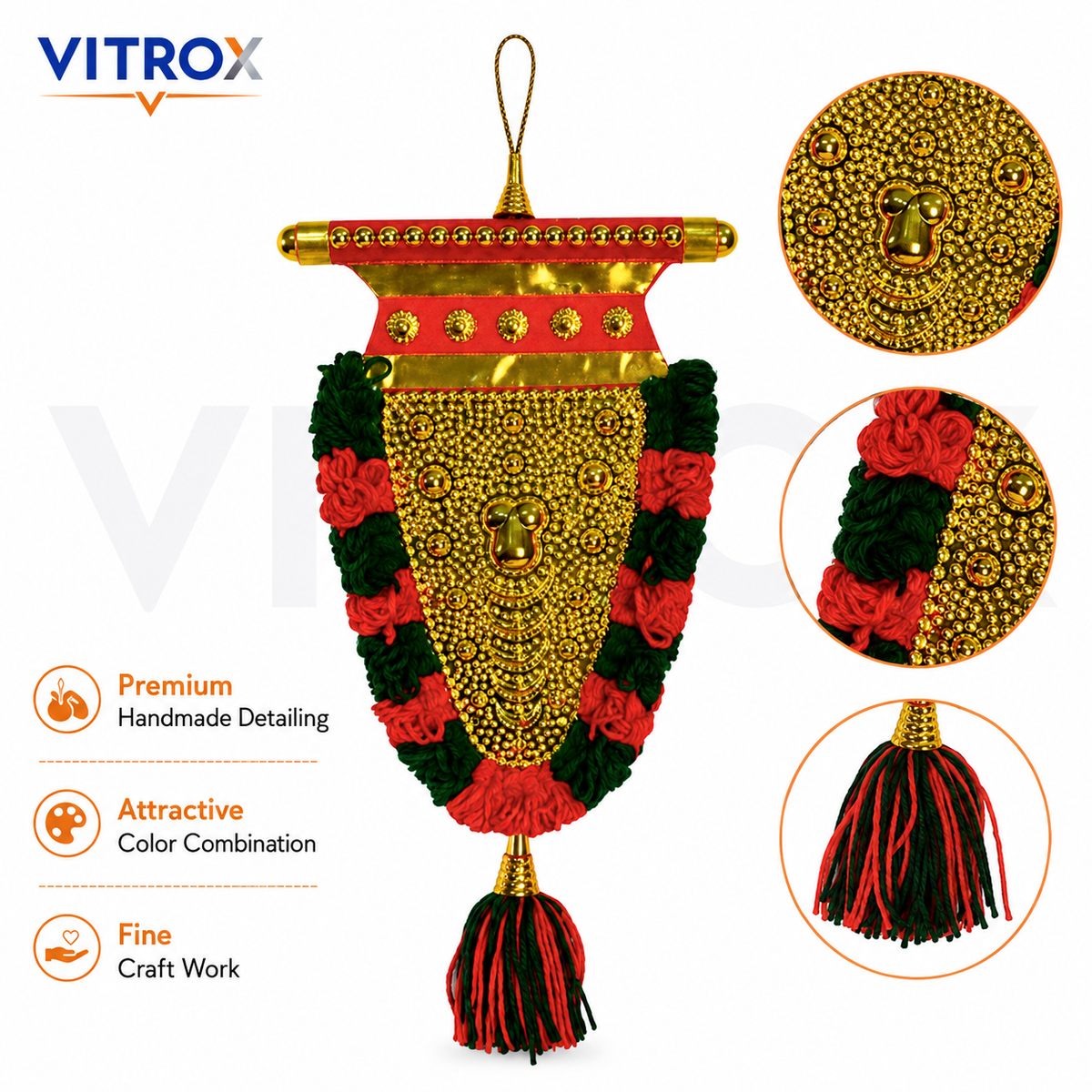 Vitrox Handmade Traditional Nettipattam Wall Hanging Décor – Single Side Design