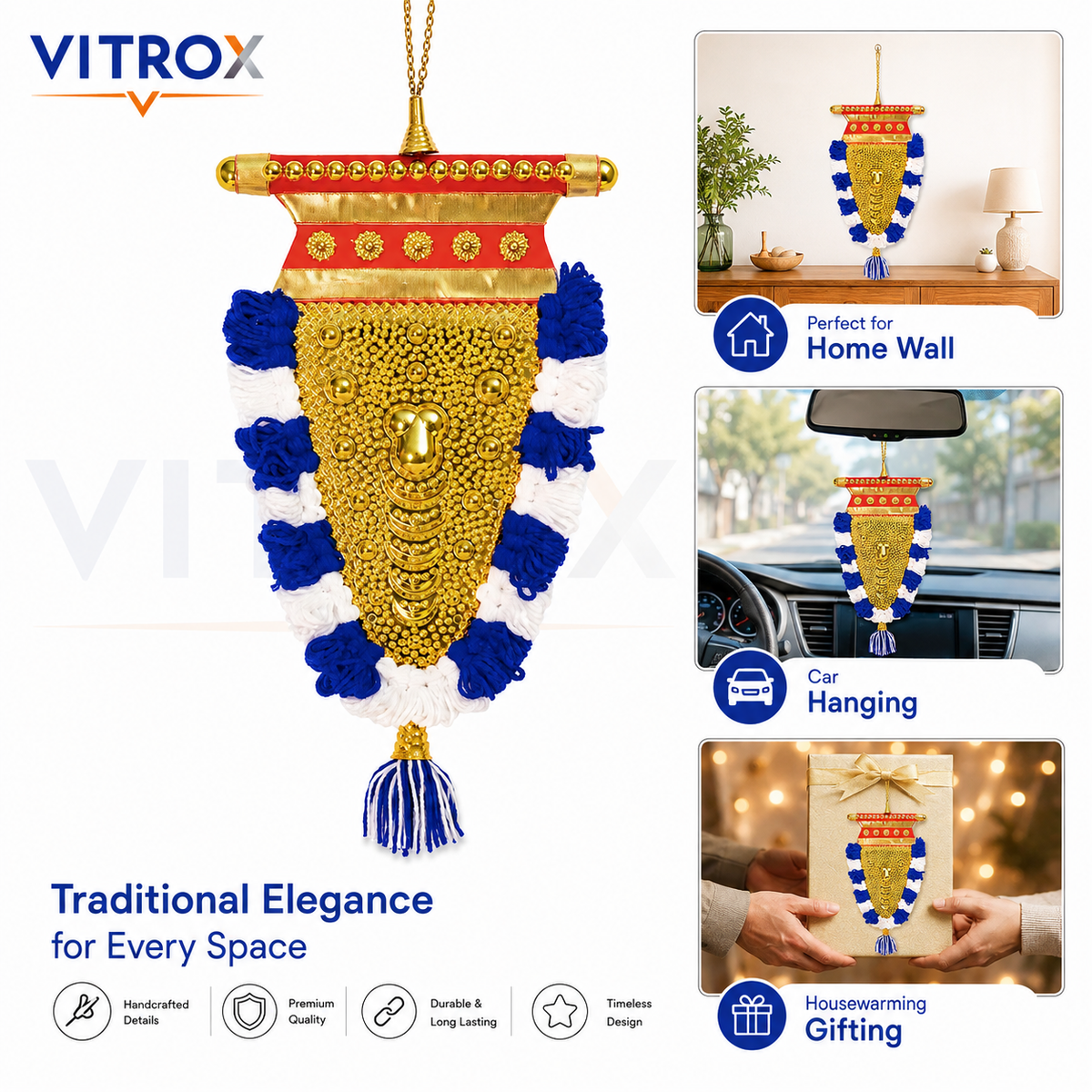 Handmade Double Side Nettipattam Hanging Décor
