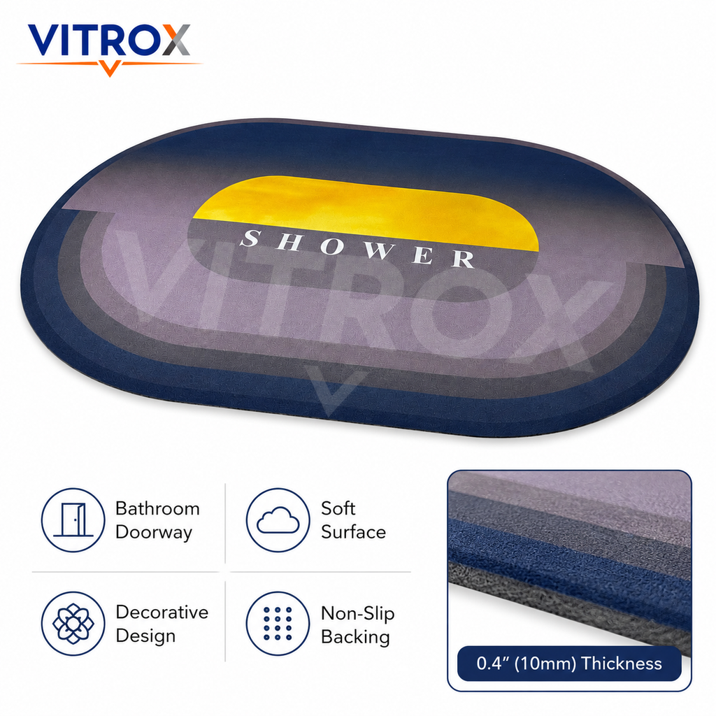 Shower Floor Mat with Anti-Slip Backing