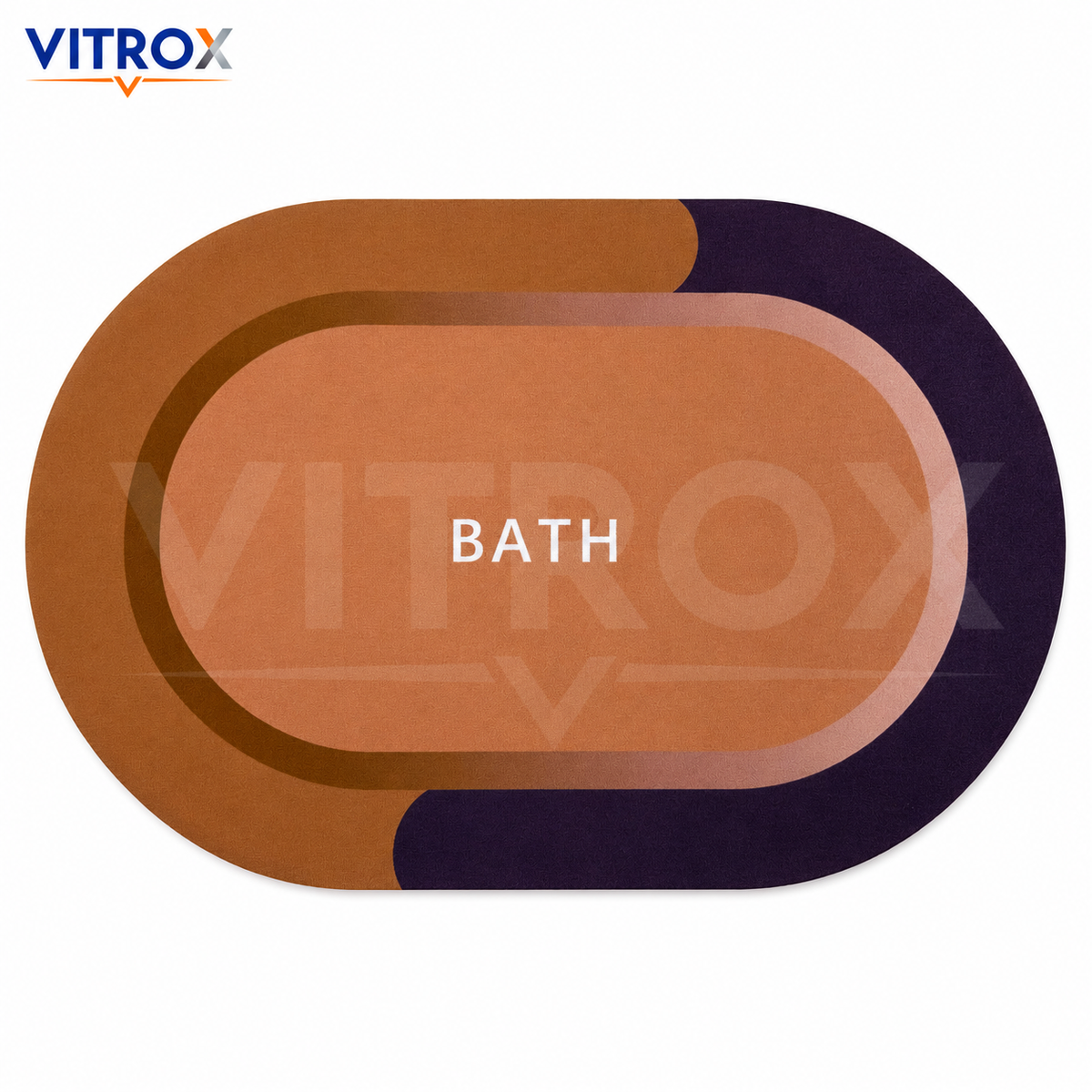Oval Bath Floor Mat with Anti-Slip Backing