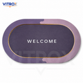 Oval Welcome Floor Mat with Anti-Slip Backing