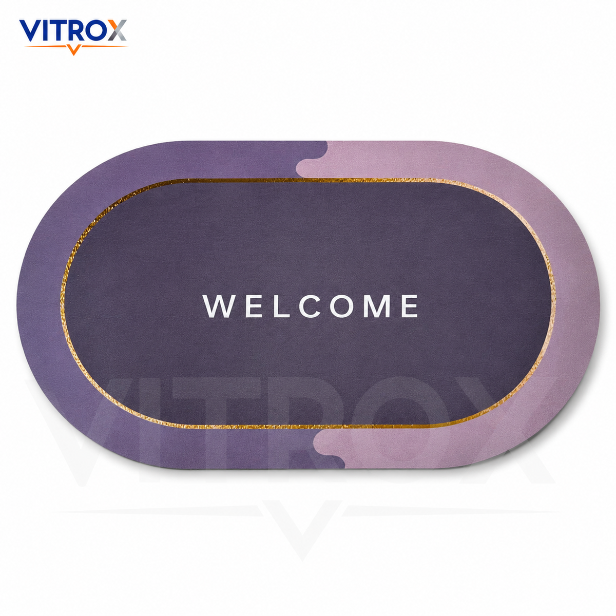 Oval Welcome Floor Mat with Anti-Slip Backing