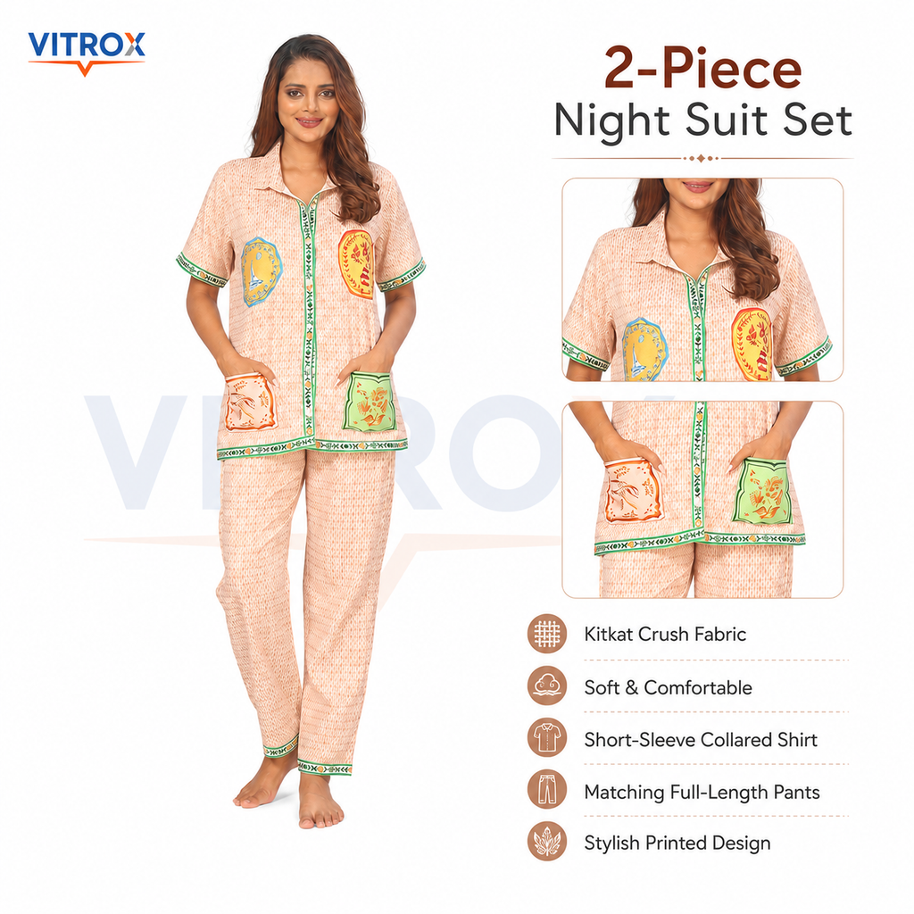 Women’s 2-Piece Printed Night Suit Set